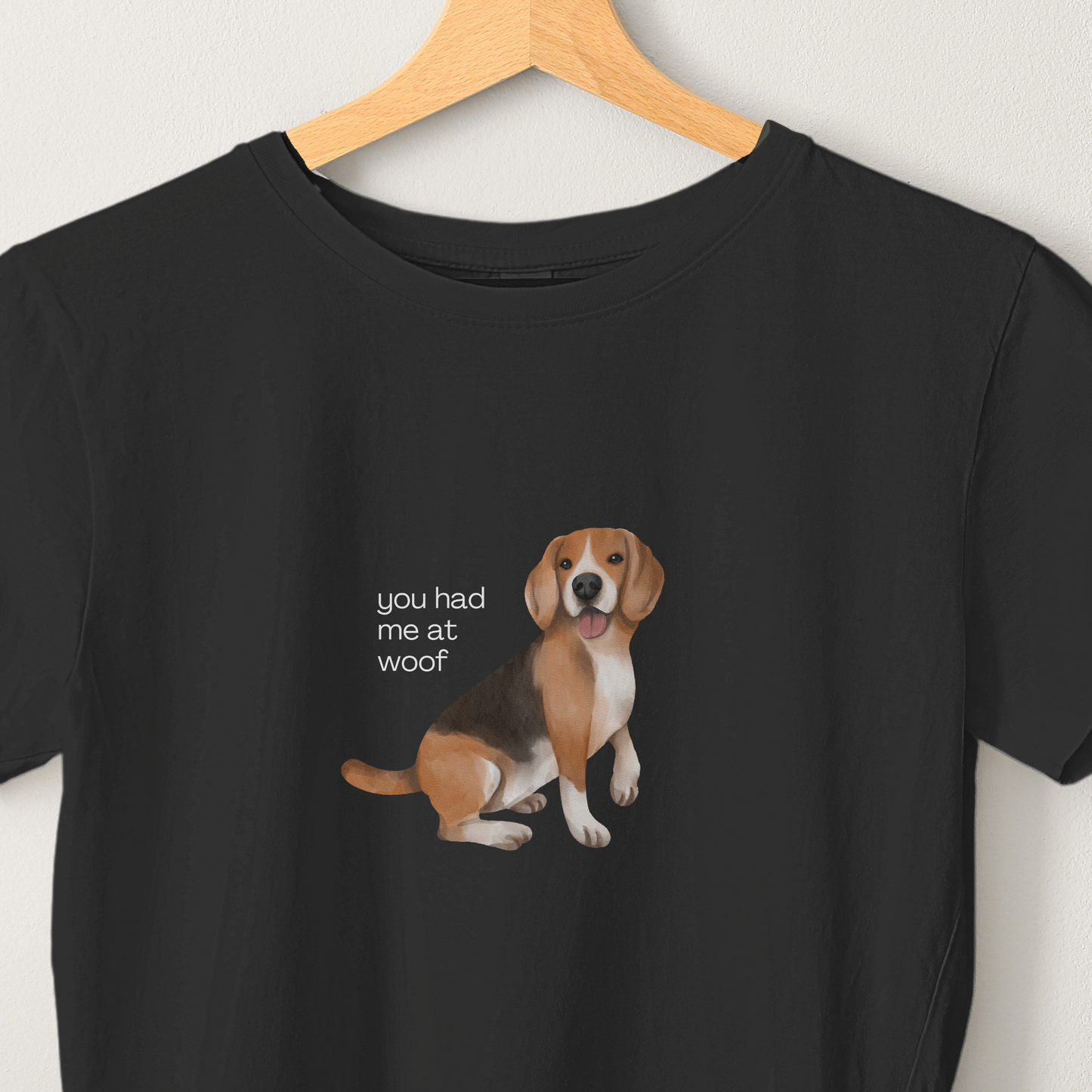 Woof - Unisex Black Printed T-shirt