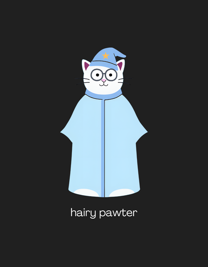 Hairy Pawter - Unisex Black Printed T-shirt