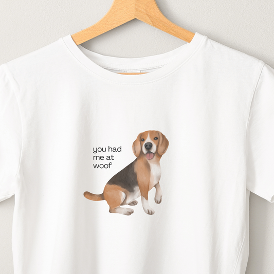 Woof - Unisex White Printed T-shirt