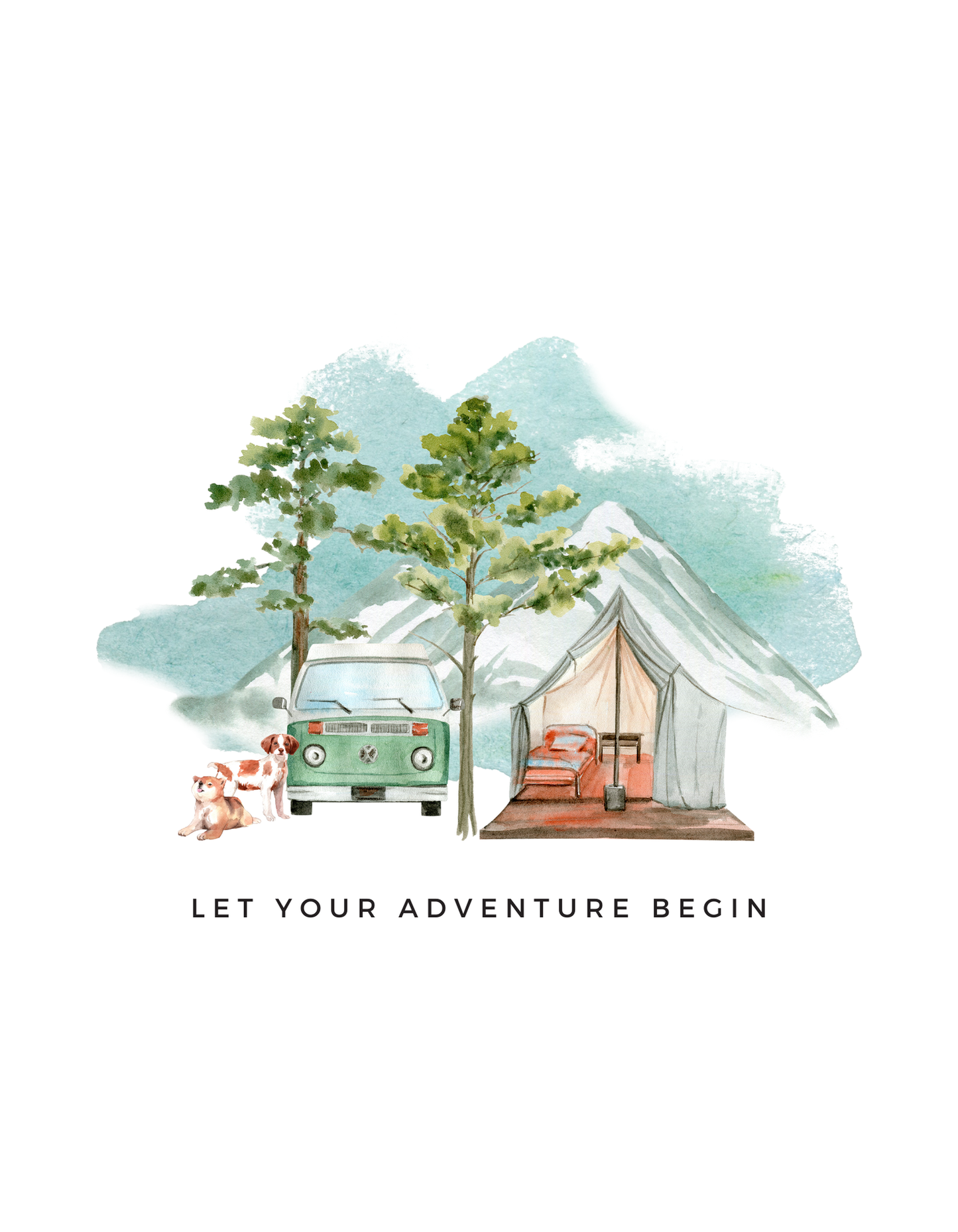 Camping Adventure II - Women's White Printed T-shirt