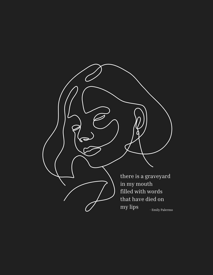 Unspoken Words - Women's Black Printed T-shirt