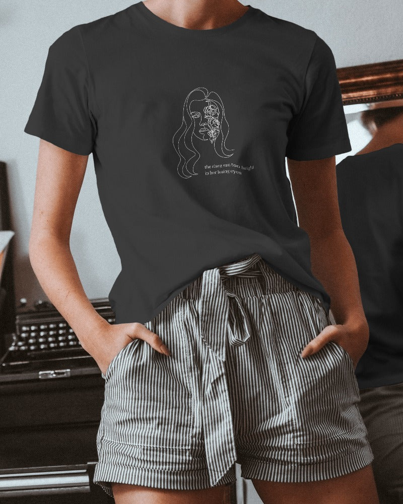 The Sun is too Bright - Women's Black Printed T-shirt