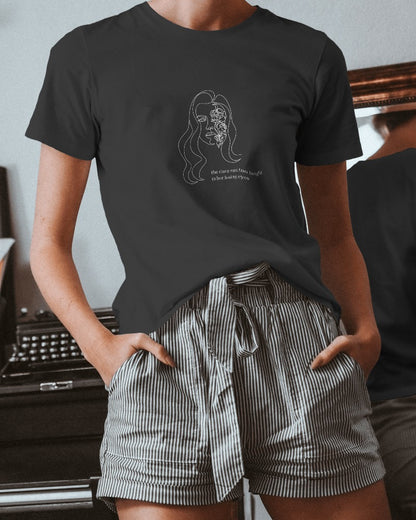 The Sun is too Bright - Women's Black Printed T-shirt