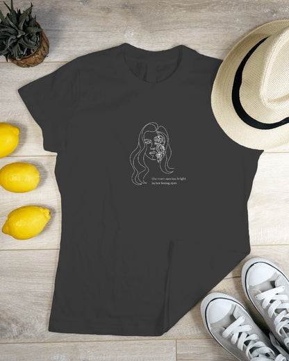 The Sun is too Bright - Women's Black Printed T-shirt