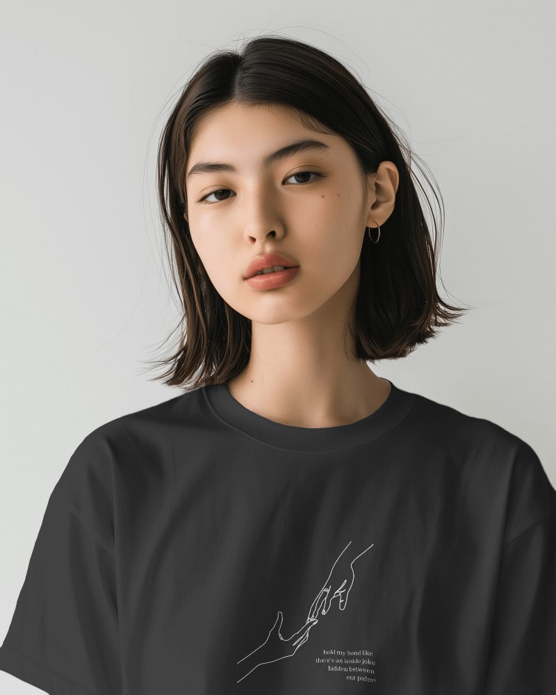 Our Hands - Unisex Black Printed T-shirt