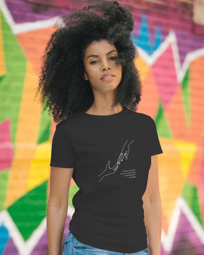 Our Hands - Women's Black Printed T-shirt