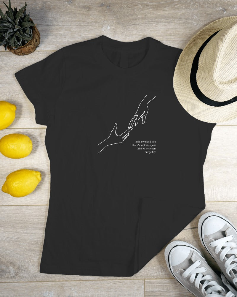 Our Hands - Women's Black Printed T-shirt