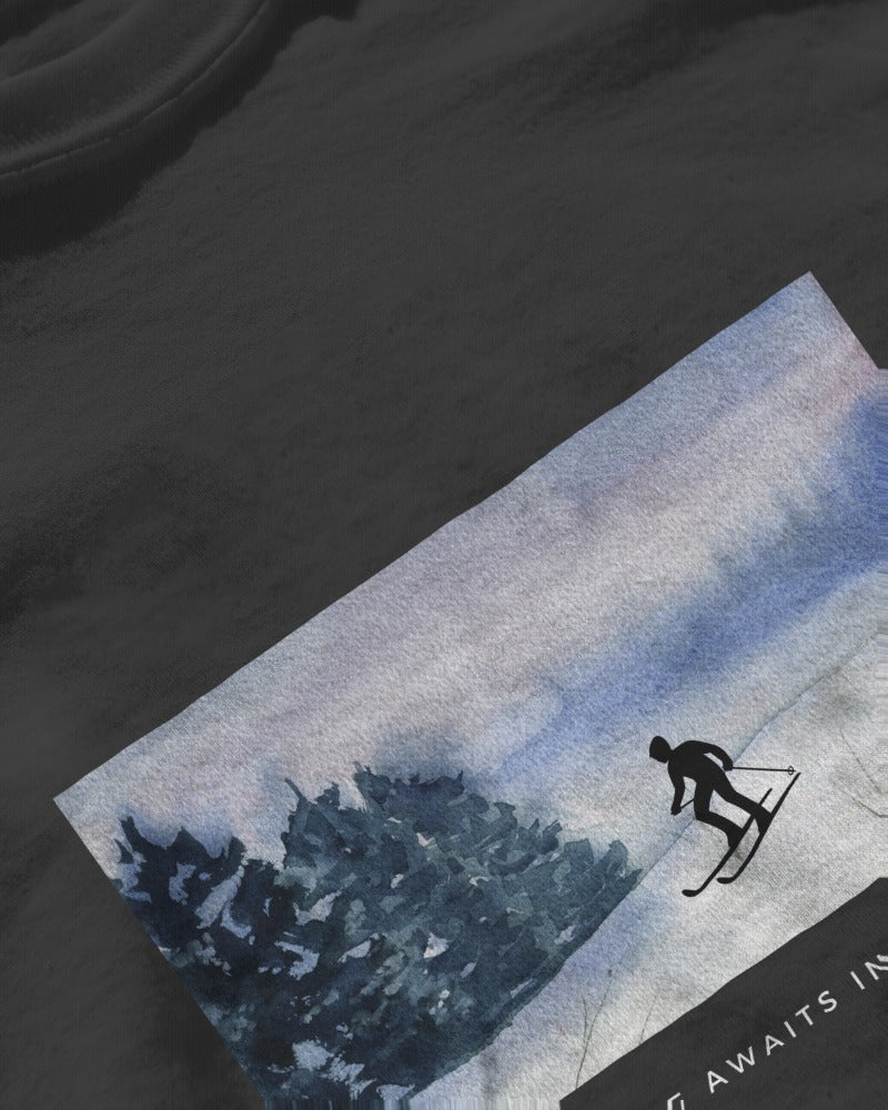 Hill Adventure - Unisex Black Printed T-shirt
