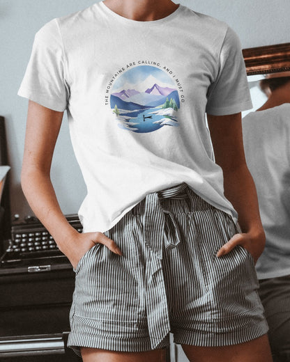 Mountain Calls - Women's White Printed T-shirt
