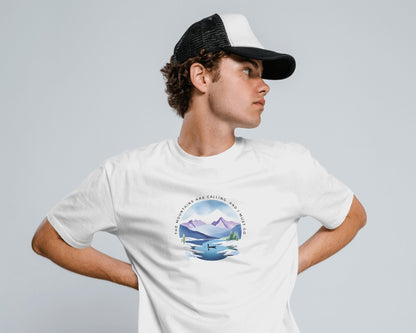 Mountain Calls - Unisex White Printed T-shirt