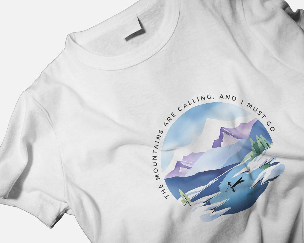 Mountain Calls - Women's White Printed T-shirt