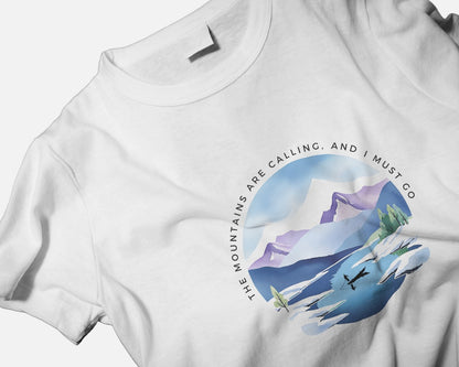 Mountain Calls - Women's White Printed T-shirt