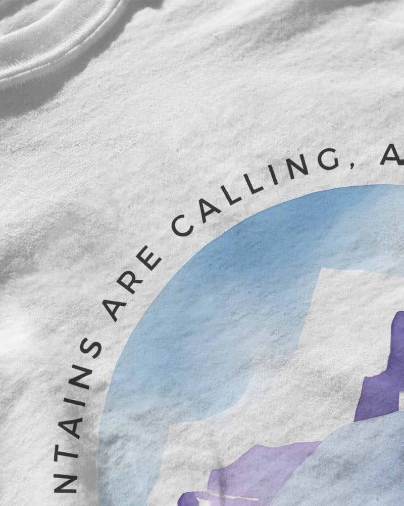 Mountain Calls - Unisex White Printed T-shirt