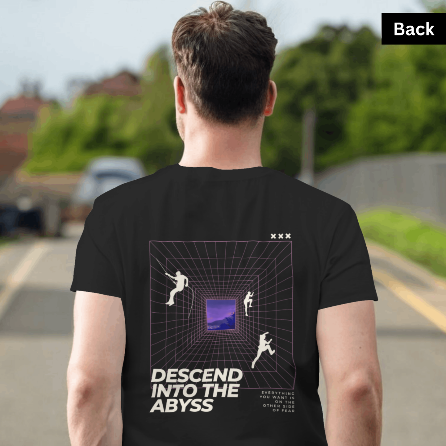 Abyss - Unisex Black Printed T-shirt