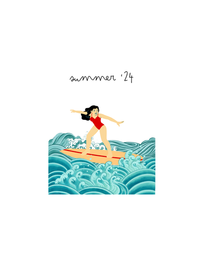 Surf Girl - Unisex White Printed T-shirt