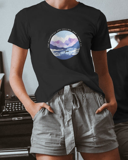 Mountain Calls - Women's Black Printed T-shirt
