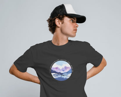 Mountain Calls - Unisex Black Printed T-shirt
