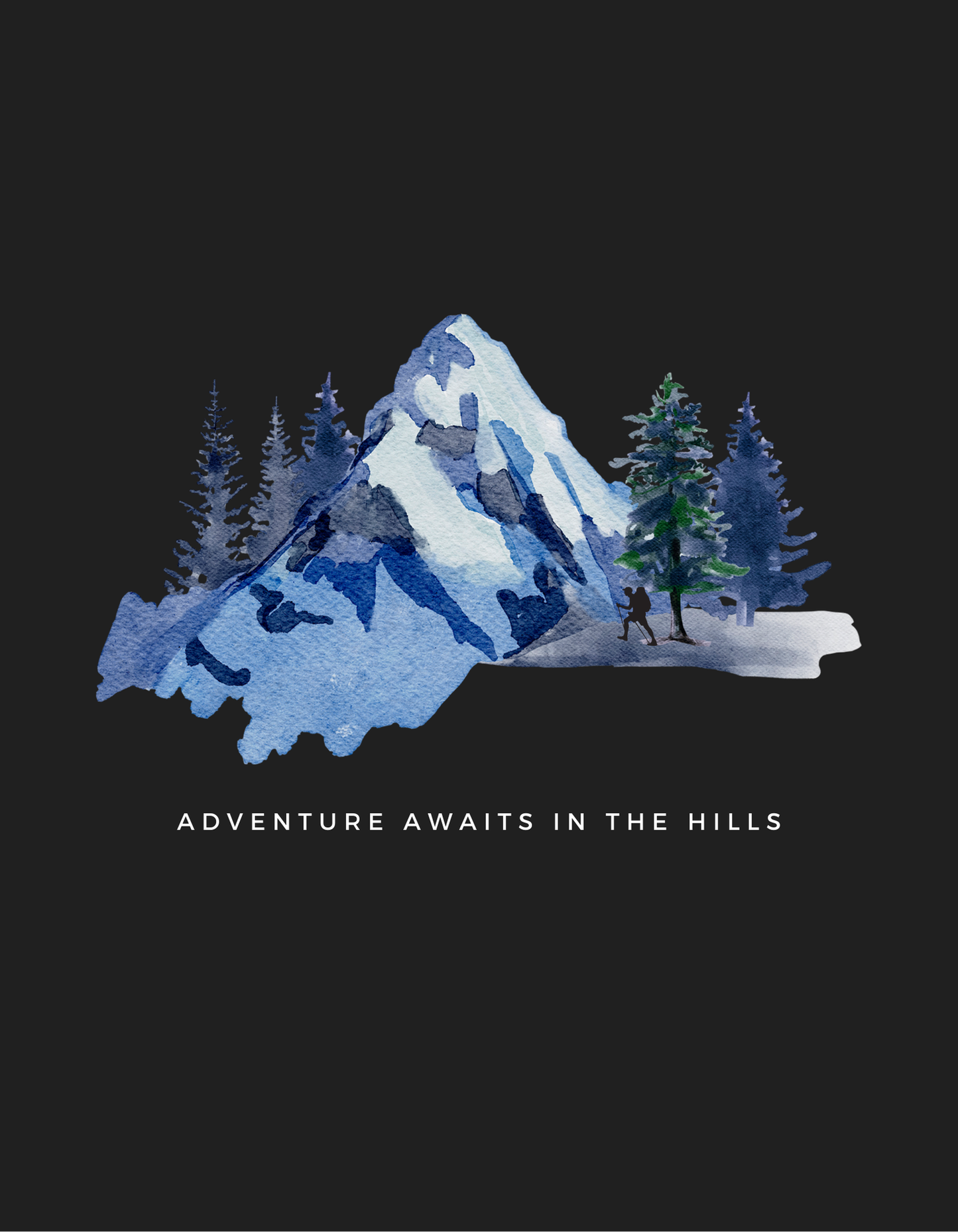 Mountain Adventure - Women's Black Printed T-shirt