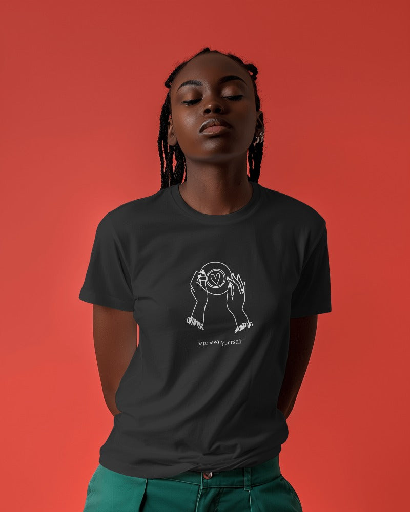 Espresso yourself - Women's Black Printed T-shirt