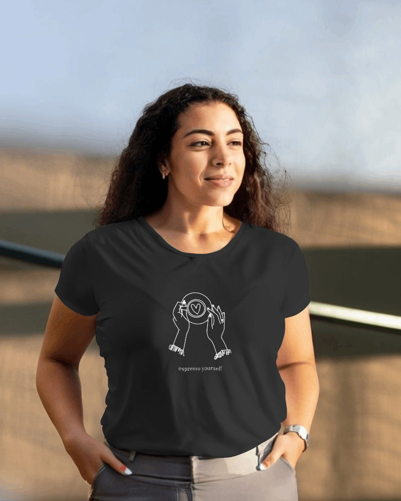 Espresso yourself - Women's Black Printed T-shirt