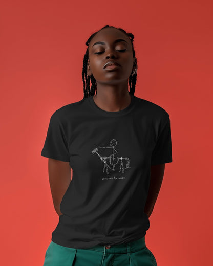 Don't give up - Women's Black Printed T-shirt