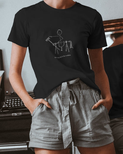 Don't give up - Women's Black Printed T-shirt