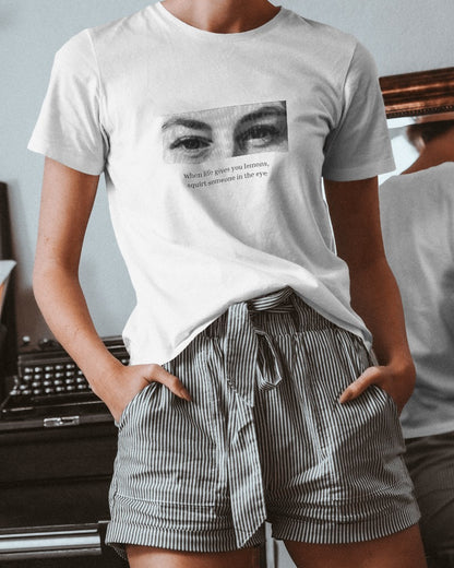 Lemon Eyes - Women's White Printed T-shirt