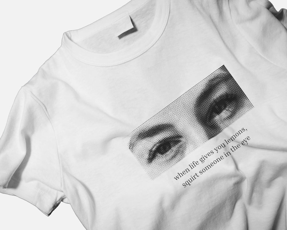 Lemon Eyes - Women's White Printed T-shirt