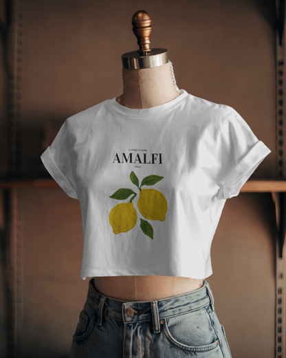 Amalfi - Women's White Printed Crop Top