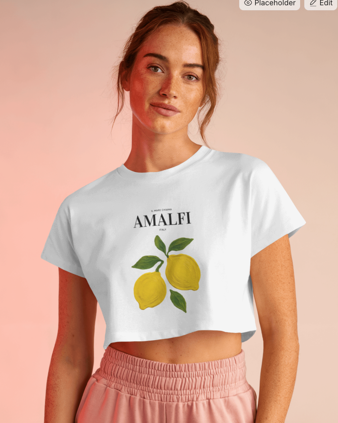 Amalfi - Women's White Printed Crop Top