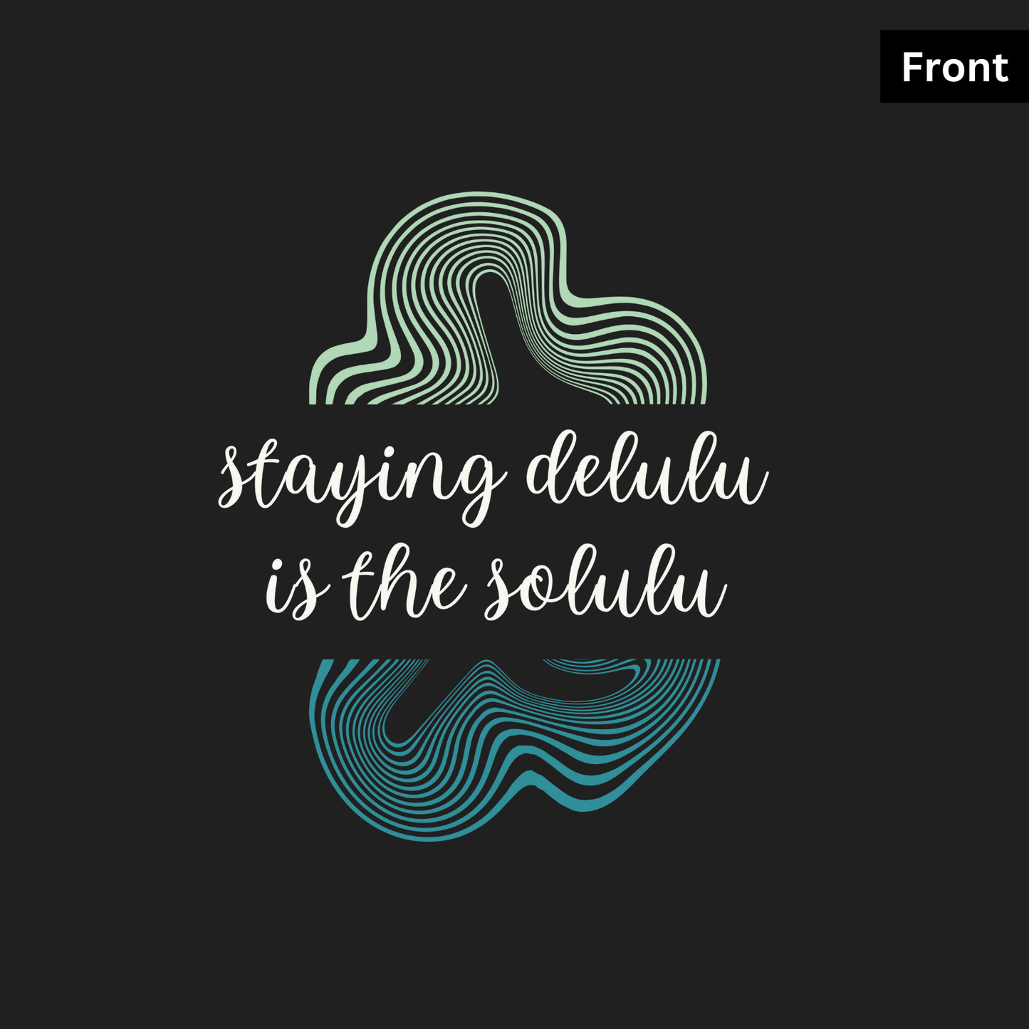 Delulu - Unisex Black Printed T-shirt