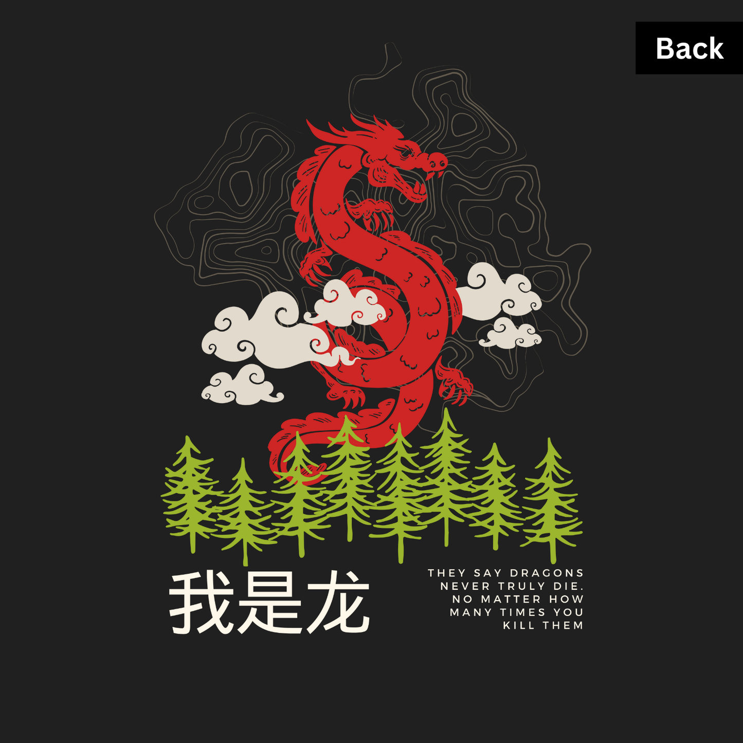 The Dragon - Unisex Black Printed T-shirt