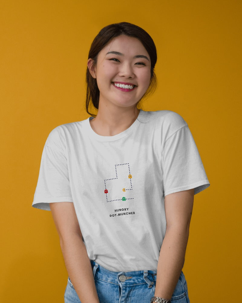 Pac-Man - Unisex White Printed T-shirt