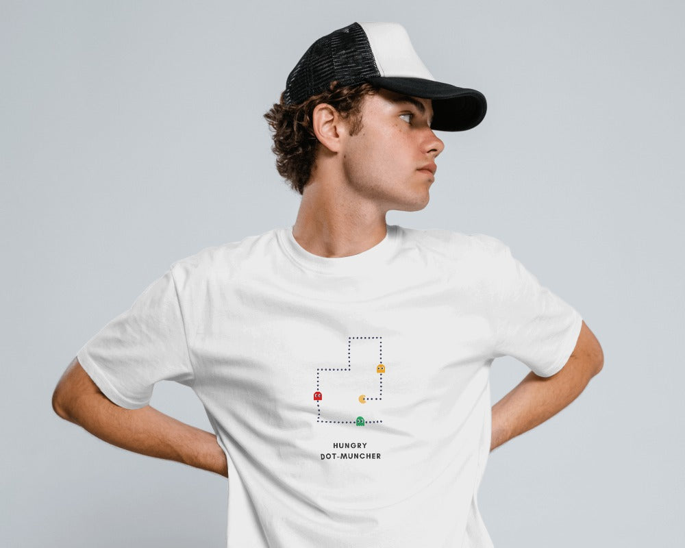 Pac-Man - Unisex White Printed T-shirt