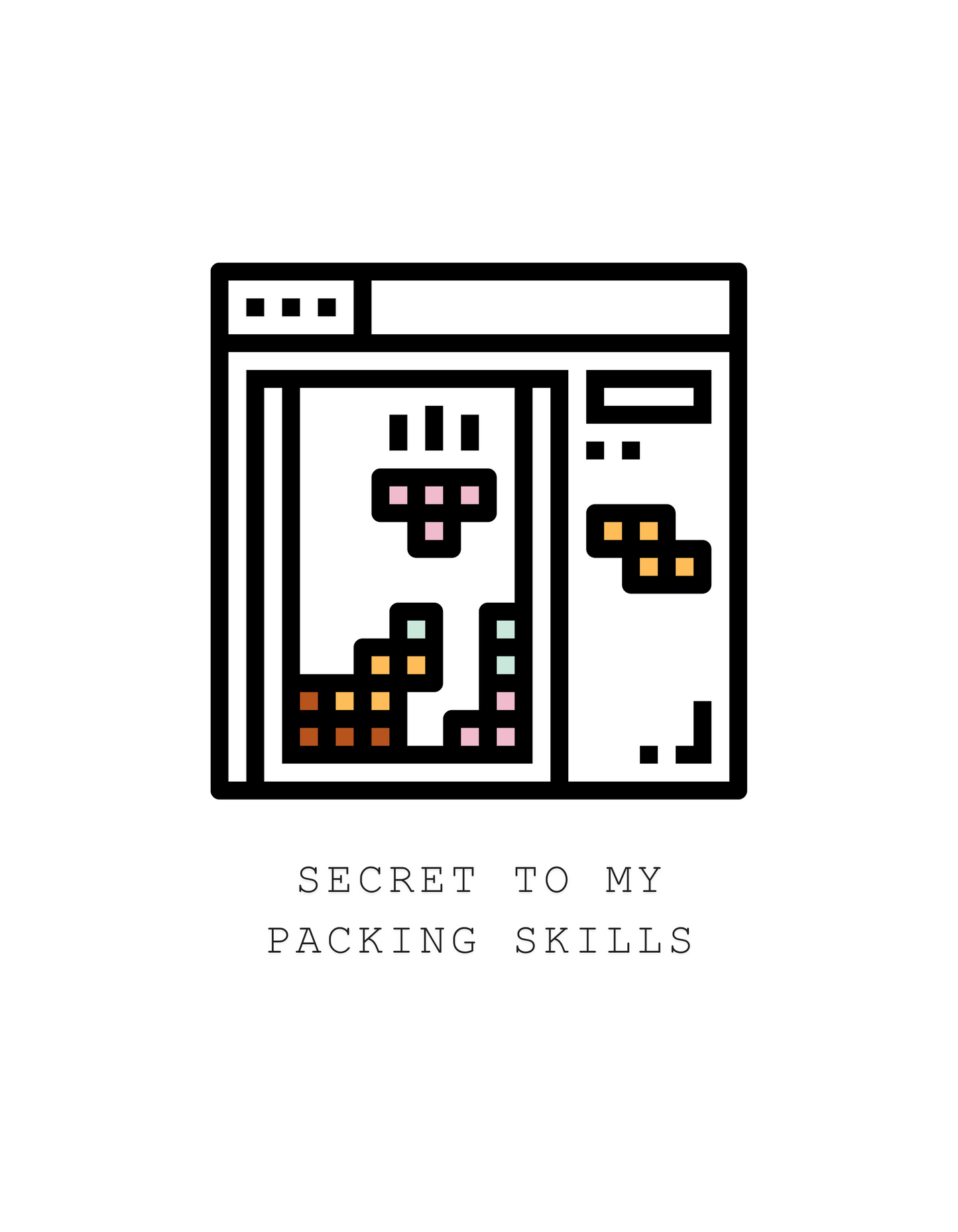 Tetris - Unisex White Printed T-shirt