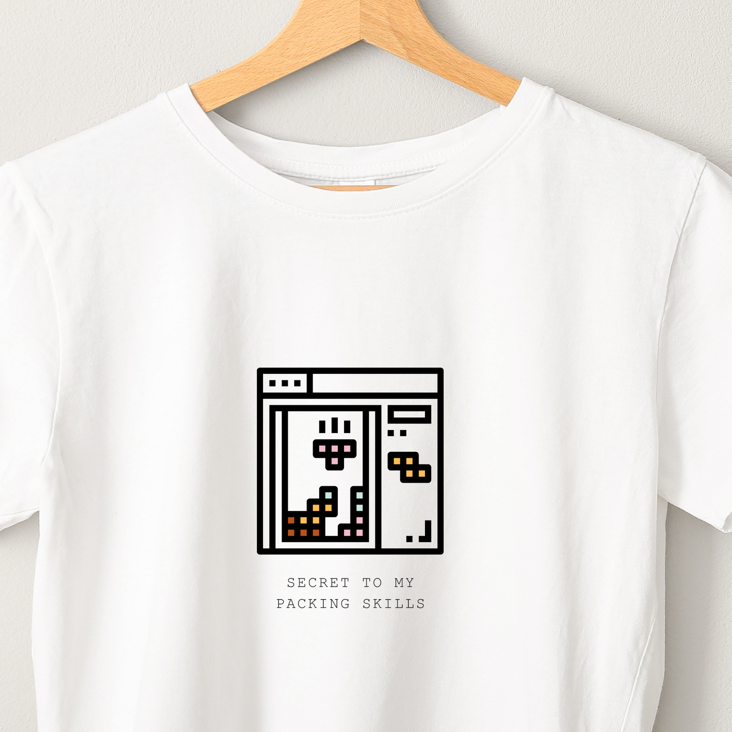 Tetris - Unisex White Printed T-shirt