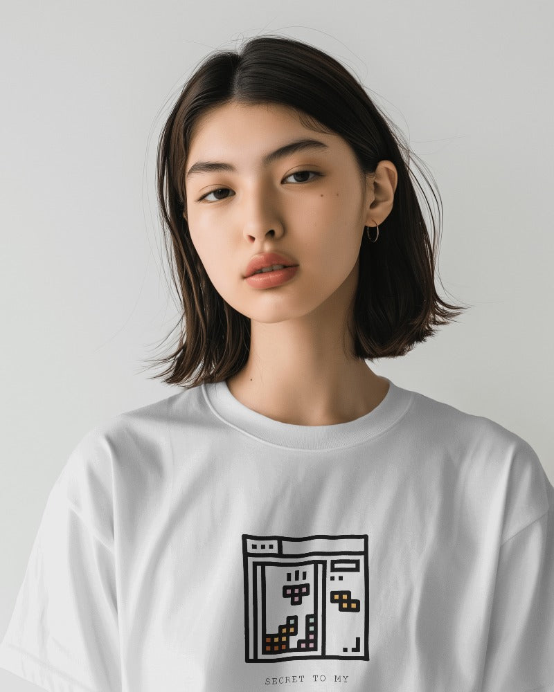 Tetris - Unisex White Printed T-shirt