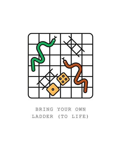 Snakes & Ladders - Unisex White Printed T-shirt