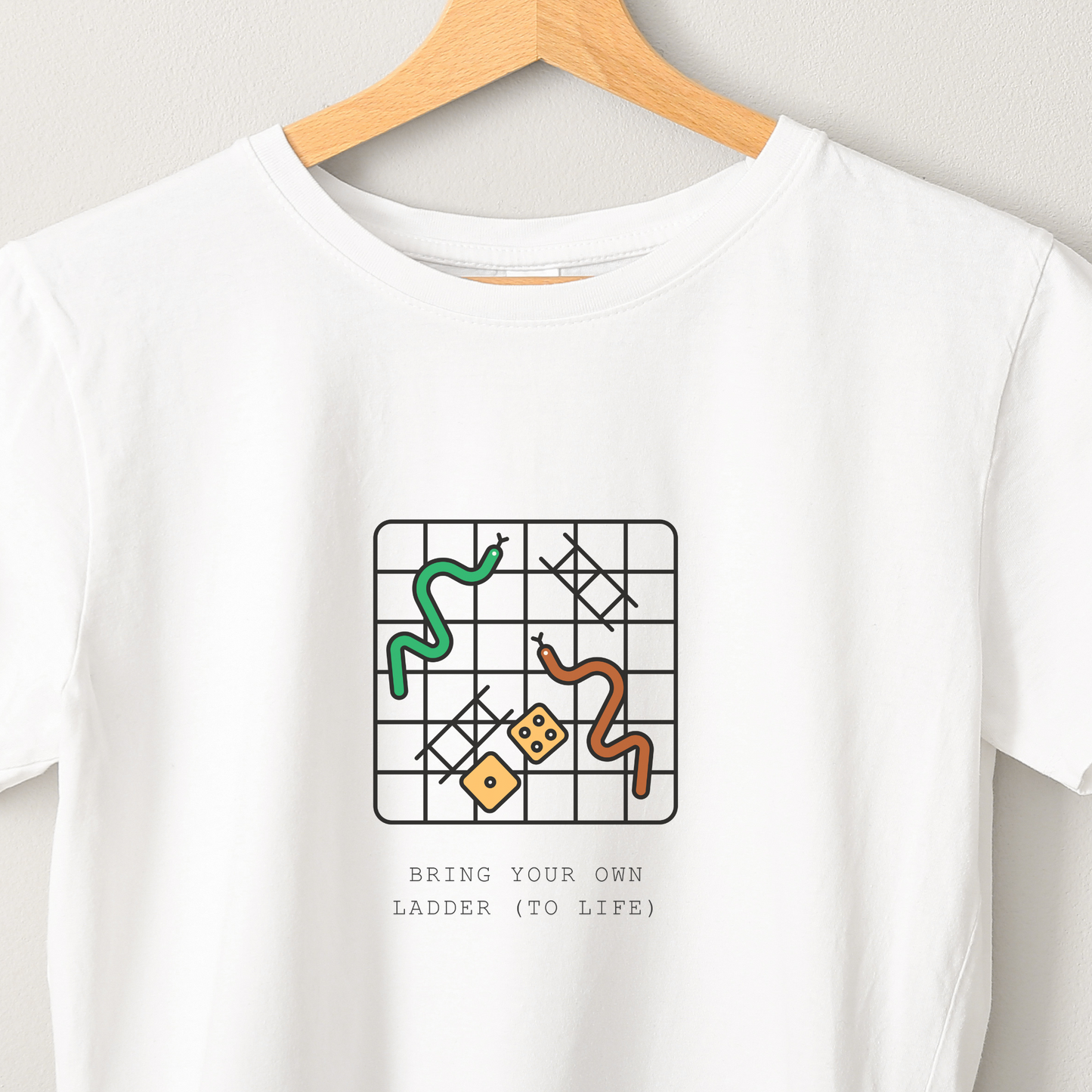 Snakes & Ladders - Unisex White Printed T-shirt