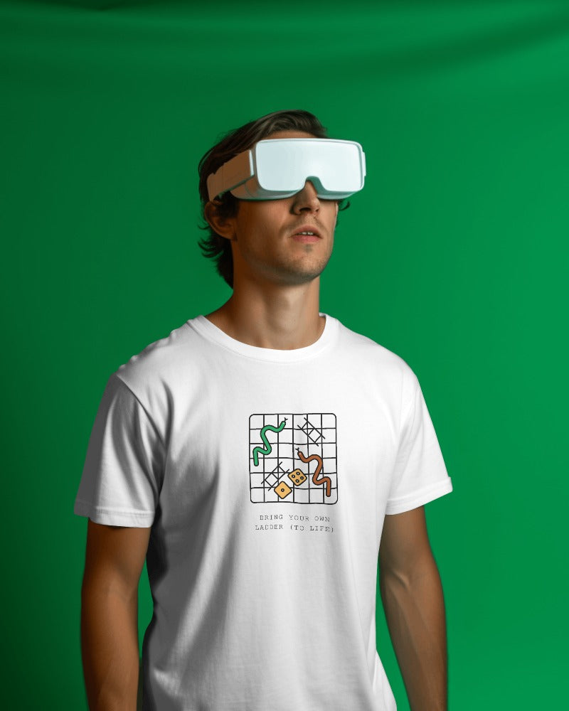 Snakes & Ladders - Unisex White Printed T-shirt