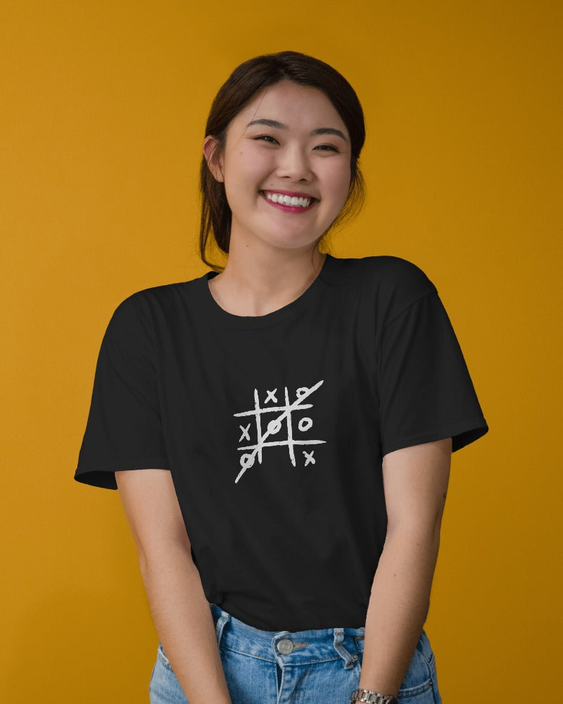 Tic Tac Toe - Unisex Multicolor Printed T-shirt