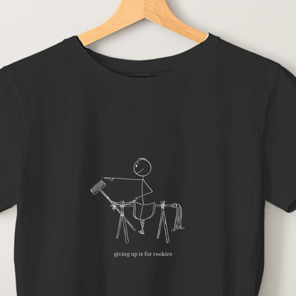 Don't Give Up - Unisex Black Printed T-shirts