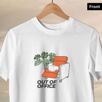 Out of Office - Unisex White Printed T-shirt