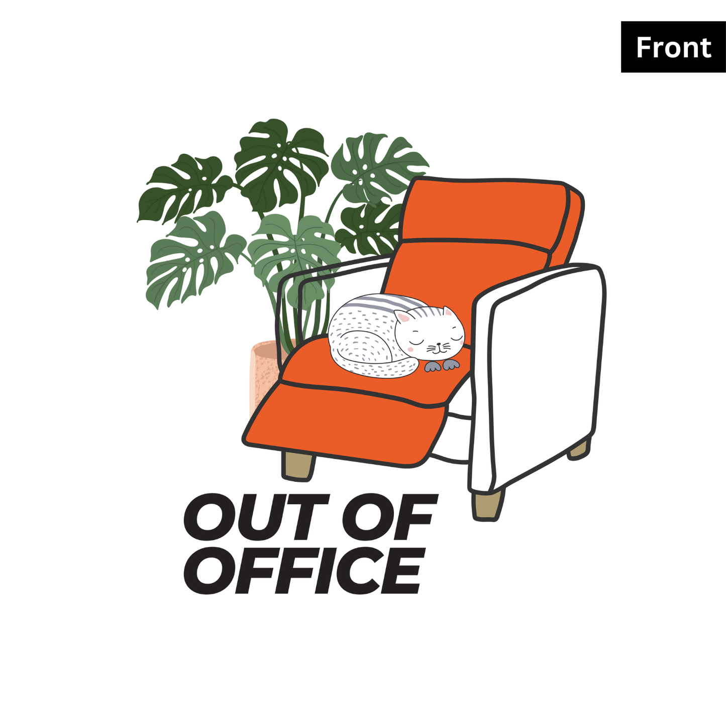 Out of Office - Unisex White Printed T-shirt