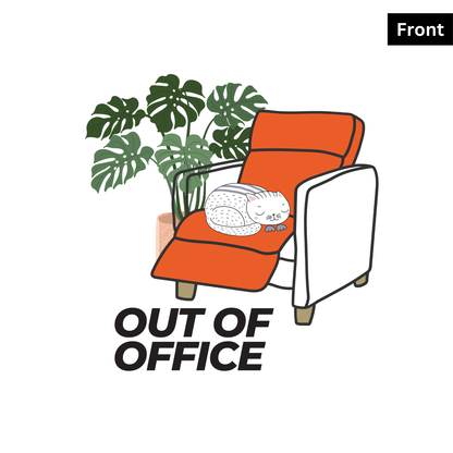 Out of Office - Unisex White Printed T-shirt