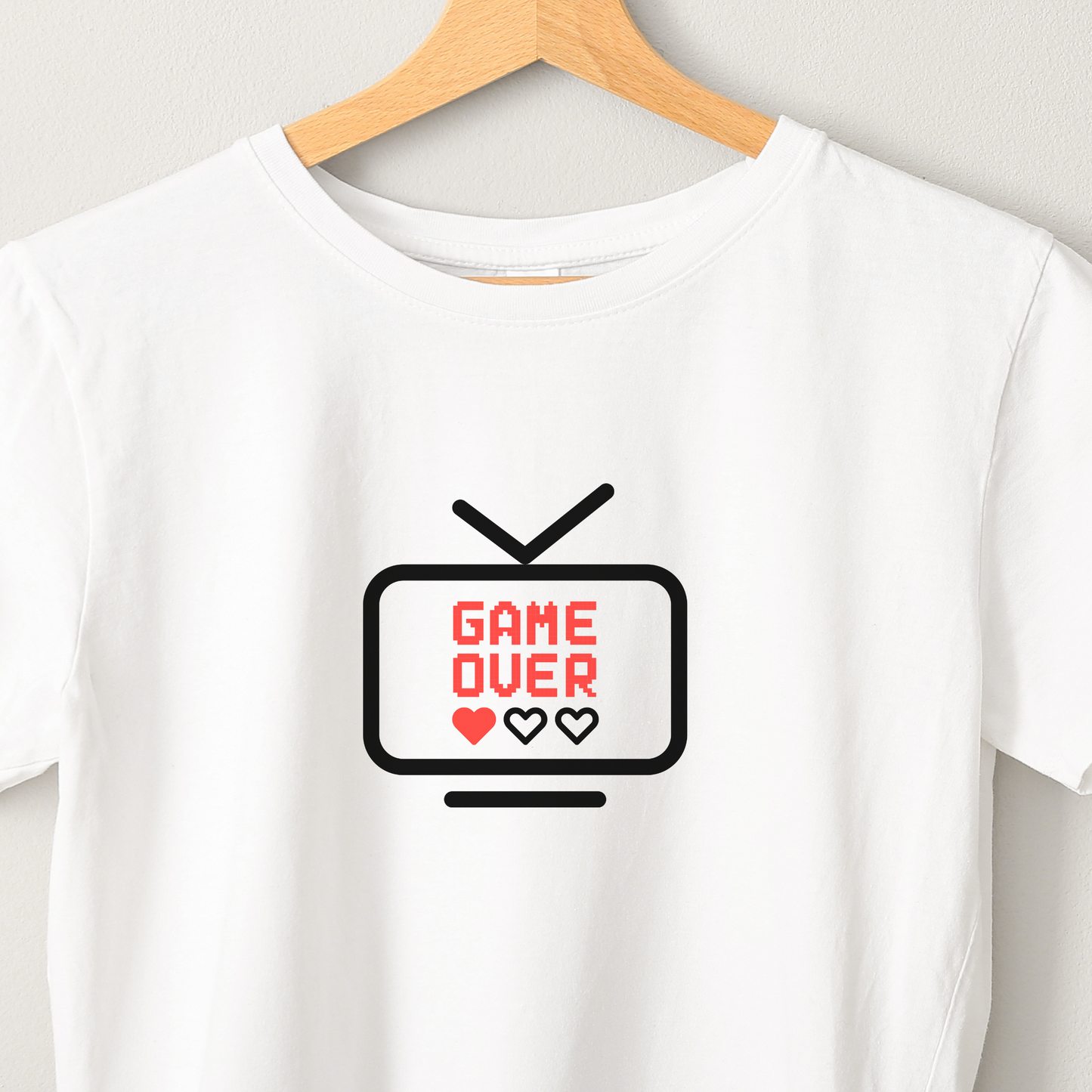 Game Over - Unisex White Printed T-shirt