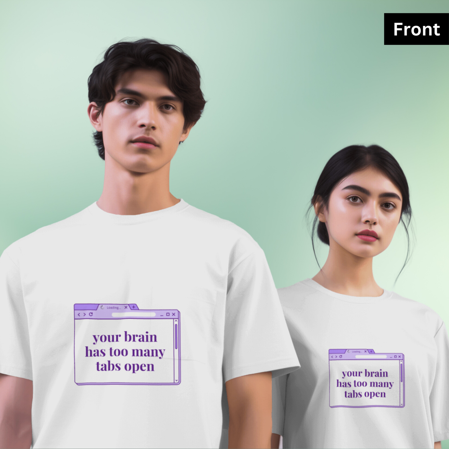 Too many tabs - Unisex White Printed T-shirt
