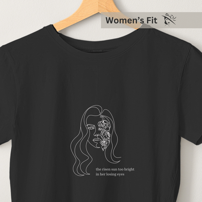 The Sun is too Bright - Women's Black Printed T-shirt
