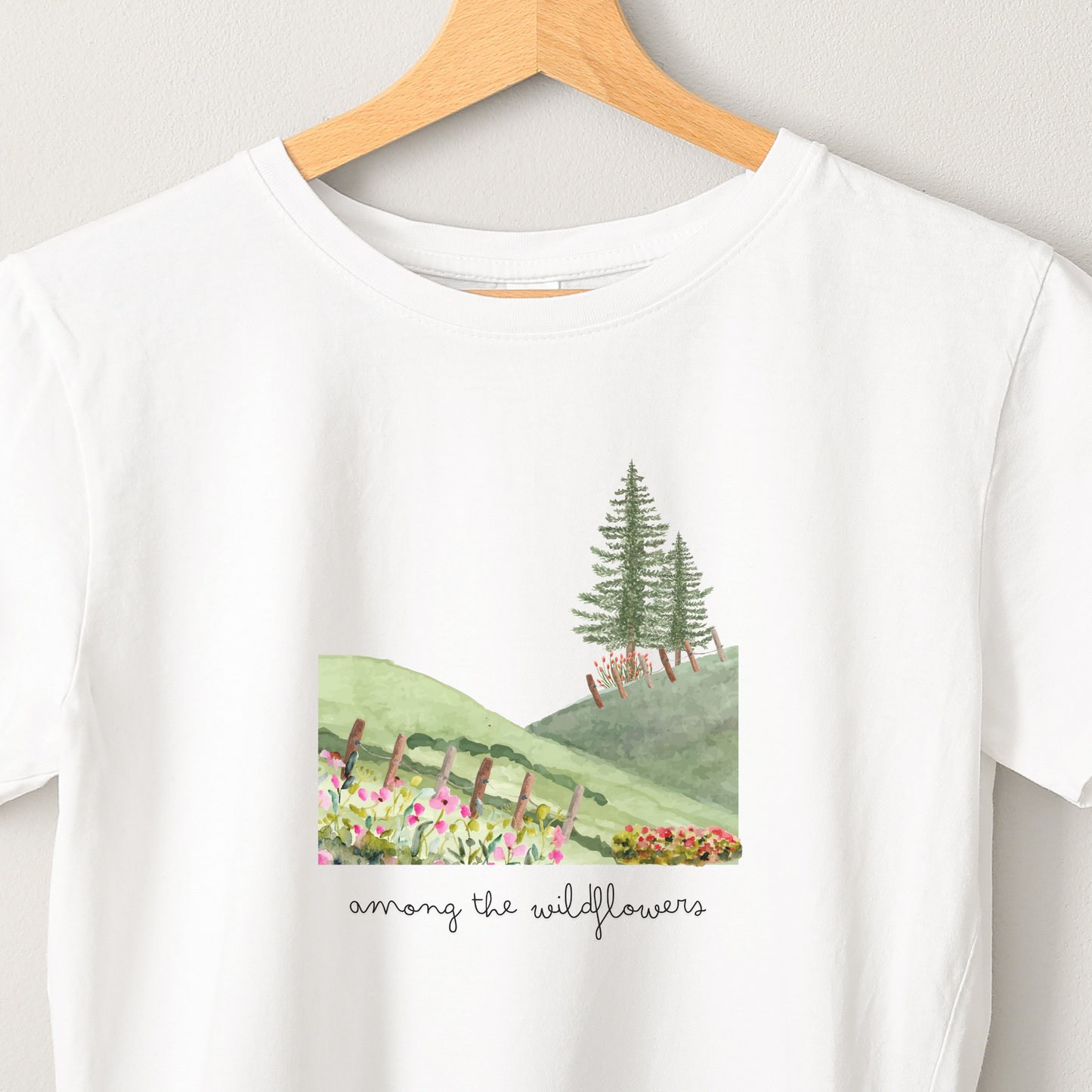 Among the wildflowers - Unisex White Printed T-shirt