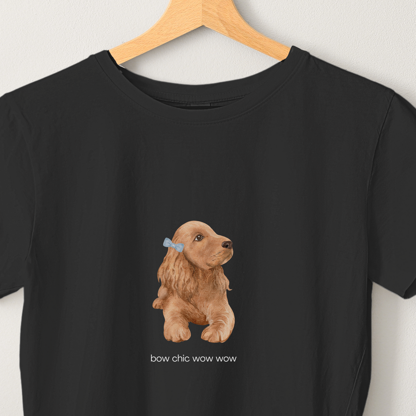 Bow chic wow wow - Unisex Black Printed T-shirt